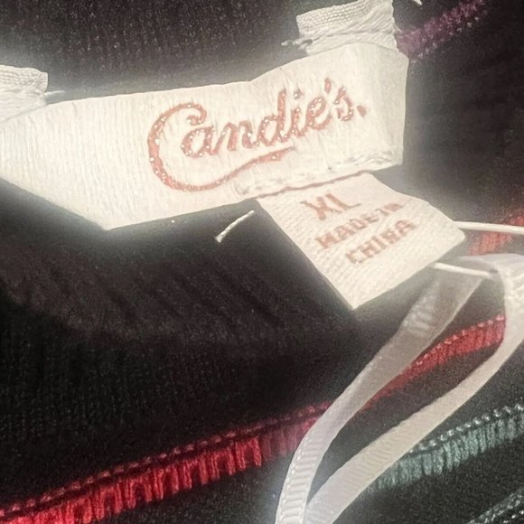 Candie's Womens Juniors Striped Choker Gigi Skater Sweater Dress Black Size XL - Picture 8 of 11